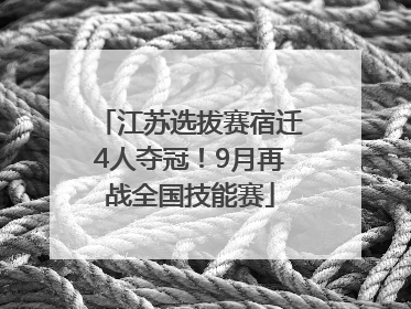 江苏选拔赛宿迁4人夺冠！9月再战全国技能赛