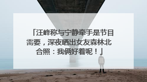 汪峰称与宁静牵手是节目需要，深夜晒出女友森林北合照：我俩好着呢！