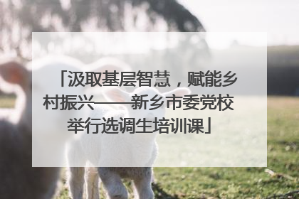 汲取基层智慧，赋能乡村振兴——新乡市委党校举行选调生培训课