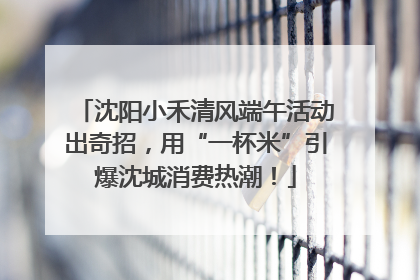 沈阳小禾清风端午活动出奇招，用“一杯米”引爆沈城消费热潮！