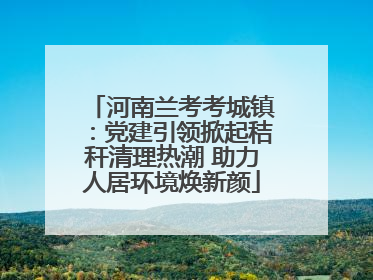 河南兰考考城镇：党建引领掀起秸秆清理热潮 助力人居环境焕新颜
