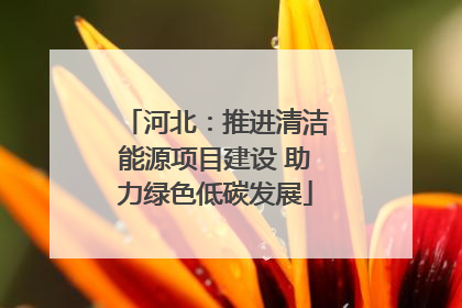 河北：推进清洁能源项目建设 助力绿色低碳发展