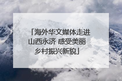 海外华文媒体走进山西永济 感受美丽乡村振兴新貌