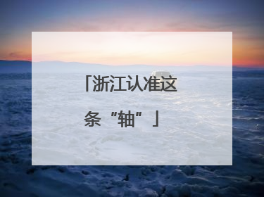 浙江认准这条“轴”