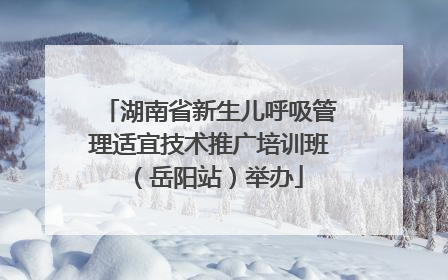 湖南省新生儿呼吸管理适宜技术推广培训班（岳阳站）举办