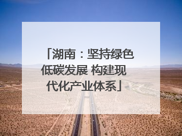 湖南：坚持绿色低碳发展 构建现代化产业体系