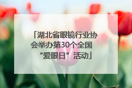 湖北省眼镜行业协会举办第30个全国“爱眼日”活动