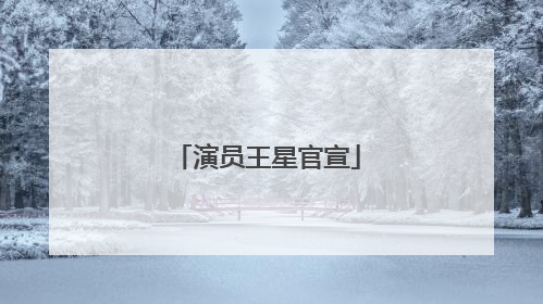 演员王星官宣