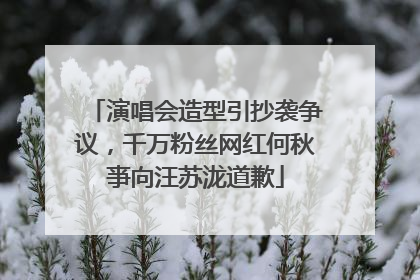 演唱会造型引抄袭争议，千万粉丝网红何秋亊向汪苏泷道歉