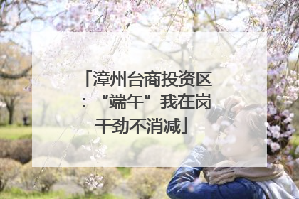 漳州台商投资区：“端午”我在岗 干劲不消减