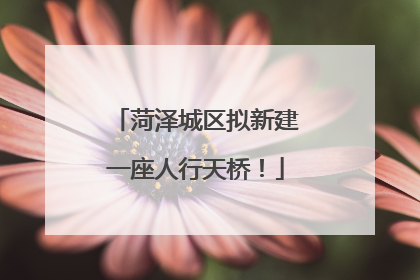 菏泽城区拟新建一座人行天桥！