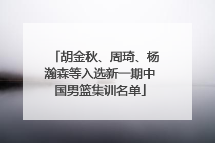 胡金秋、周琦、杨瀚森等入选新一期中国男篮集训名单