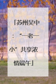 苏州吴中：“一老一小”共享浓情端午