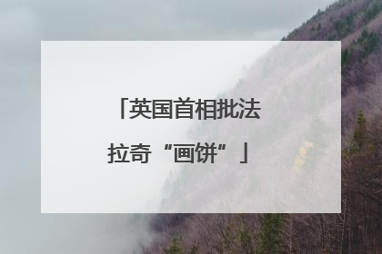 英国首相批法拉奇“画饼”