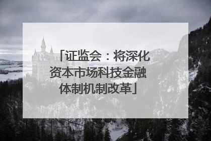 证监会：将深化资本市场科技金融体制机制改革