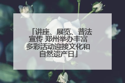 讲座、展览、普法宣传 郑州举办丰富多彩活动迎接文化和自然遗产日
