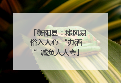 衡阳县：移风易俗入人心 “办酒”减负人人夸