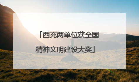 西充两单位获全国精神文明建设大奖