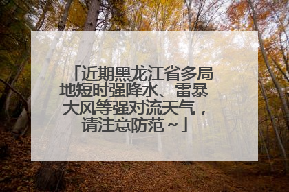 近期黑龙江省多局地短时强降水、雷暴大风等强对流天气，请注意防范～