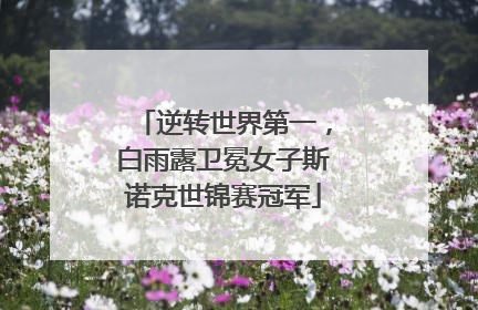 逆转世界第一，白雨露卫冕女子斯诺克世锦赛冠军