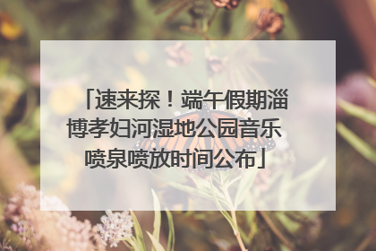 速来探！端午假期淄博孝妇河湿地公园音乐喷泉喷放时间公布