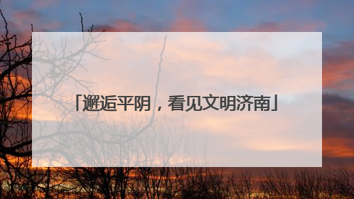 邂逅平阴，看见文明济南