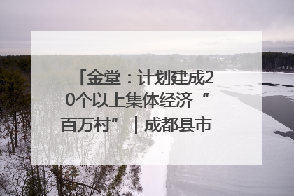 金堂：计划建成20个以上集体经济“百万村”｜成都县市新城高质量发展