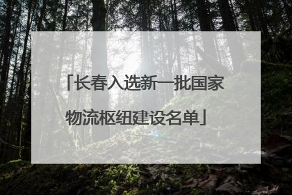 长春入选新一批国家物流枢纽建设名单