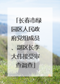 长春市绿园区人民政府党组成员、副区长李大伟接受审查调查