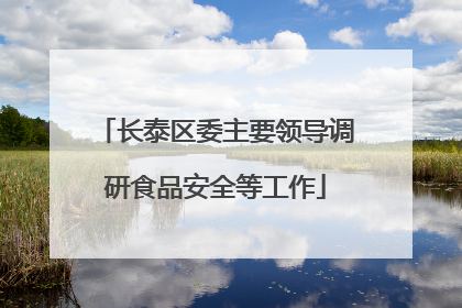长泰区委主要领导调研食品安全等工作