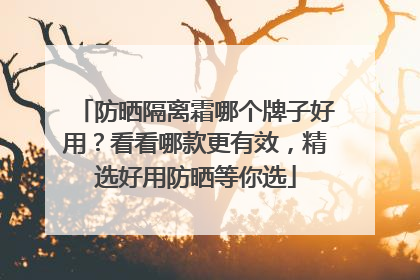 防晒隔离霜哪个牌子好用？看看哪款更有效，精选好用防晒等你选