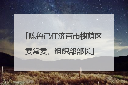 陈鲁已任济南市槐荫区委常委、组织部部长
