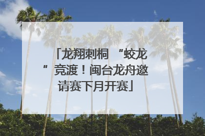 龙翔刺桐 “蛟龙”竞渡！闽台龙舟邀请赛下月开赛