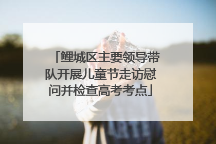 鲤城区主要领导带队开展儿童节走访慰问并检查高考考点