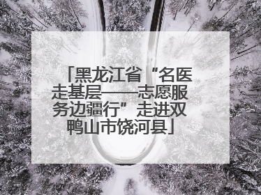 黑龙江省“名医走基层——志愿服务边疆行”走进双鸭山市饶河县