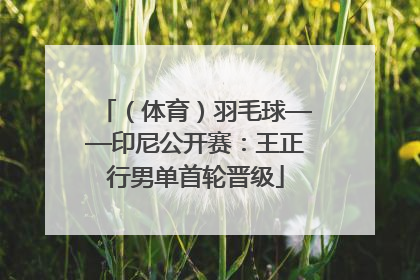 （体育）羽毛球——印尼公开赛：王正行男单首轮晋级