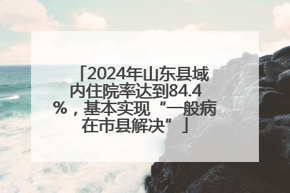 2024年山东县域内住院率达到84.4%，基本实现“一般病在市县解决”
