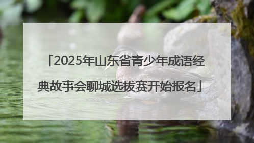 2025年山东省青少年成语经典故事会聊城选拔赛开始报名