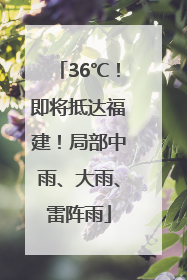36℃！即将抵达福建！局部中雨、大雨、雷阵雨