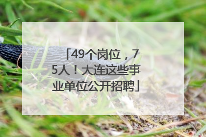 49个岗位，75人！大连这些事业单位公开招聘