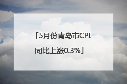 5月份青岛市CPI同比上涨0.3%