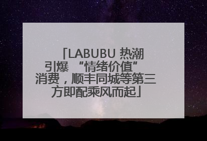 LABUBU 热潮引爆 “情绪价值” 消费，顺丰同城等第三方即配乘风而起